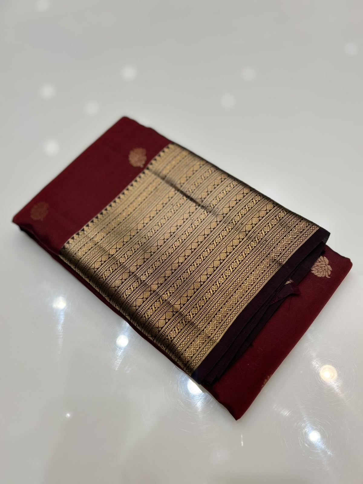 KANCHIPURAM SAREE- Maroon Search code  6685