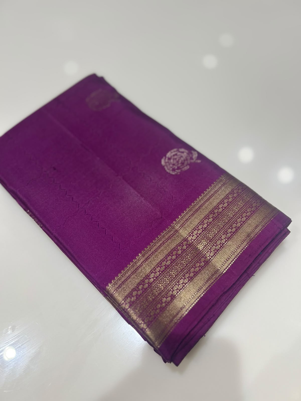 KANCHIPURAM SAREE-Purple  Search code 70001