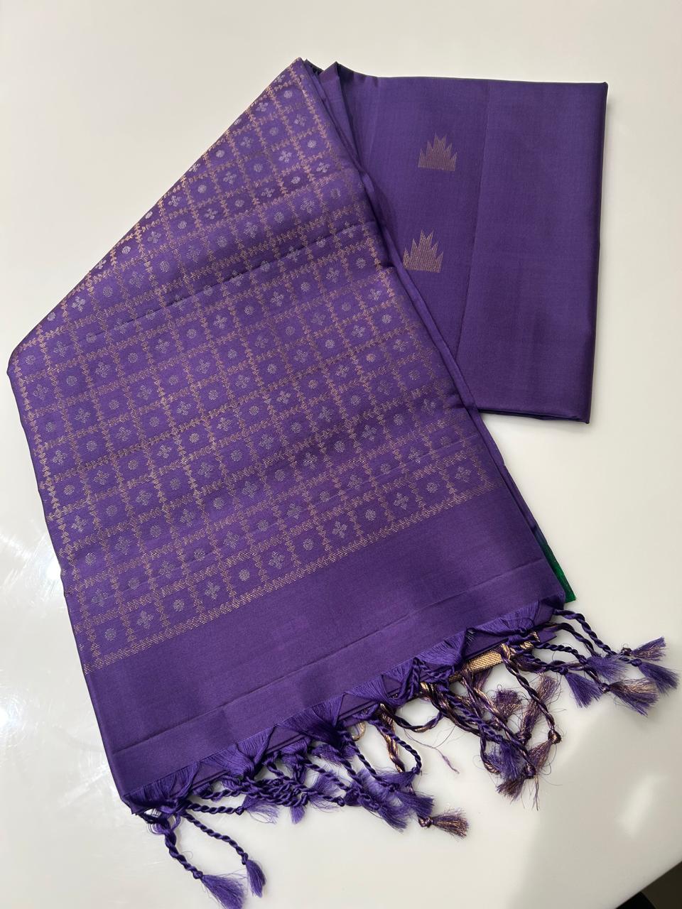 KANCHIPURAM SAREE-Lavender  Search code 70013