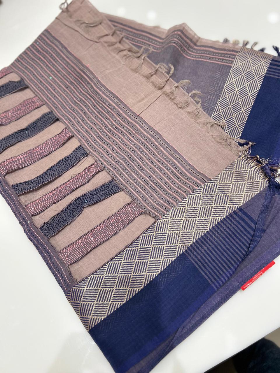 Cotton  Saree- Onion pink to blue  Search code 5002
