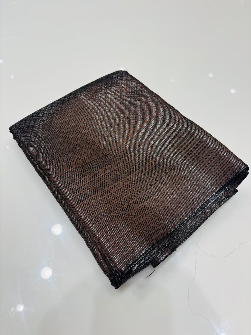 Premium Semi-Silk Black Saree with Copper Thread Weaving- serch code 90007
