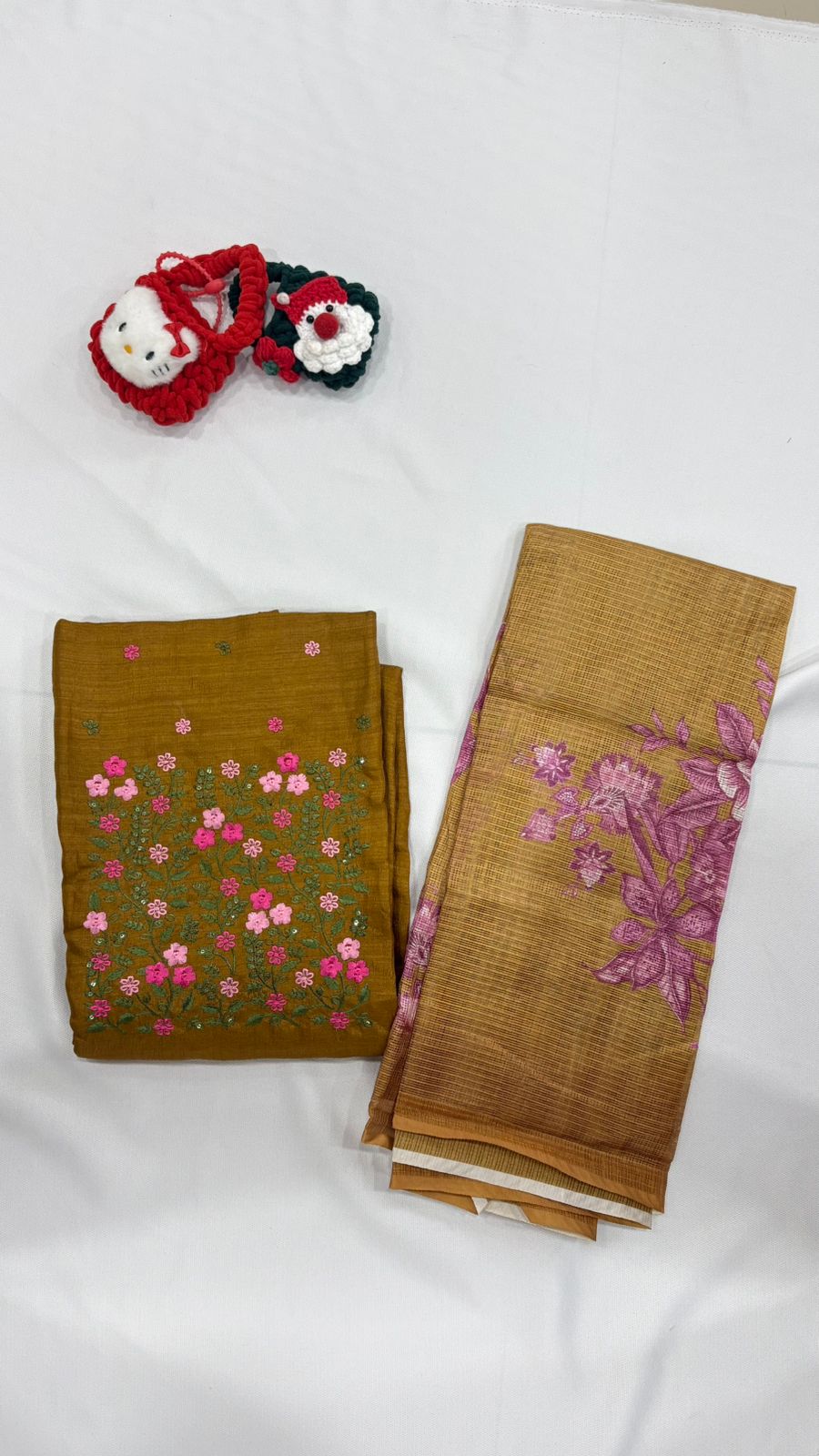 UNSTITCHED SALWAR SUIT SET- mustard yellow color Search code 2505