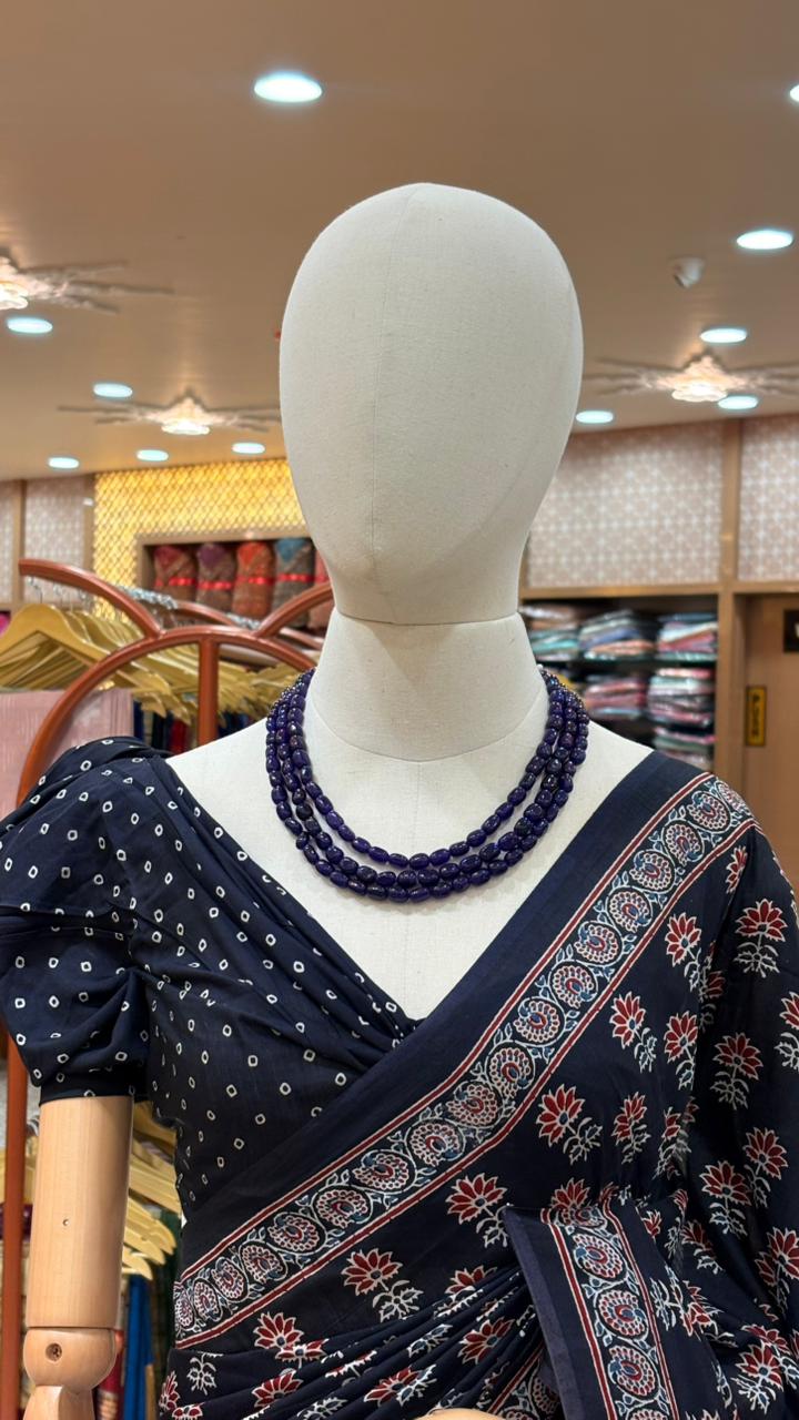 Ajrakh SAREE-black shade Search code 3521