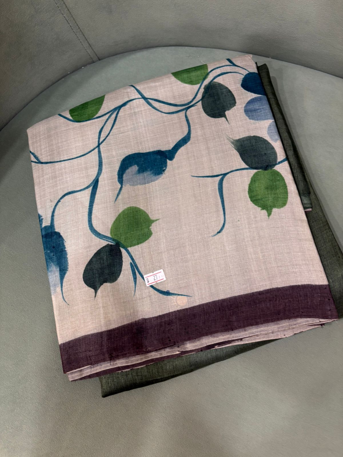 Desi tussar saree  - Green Shade Search code 3502