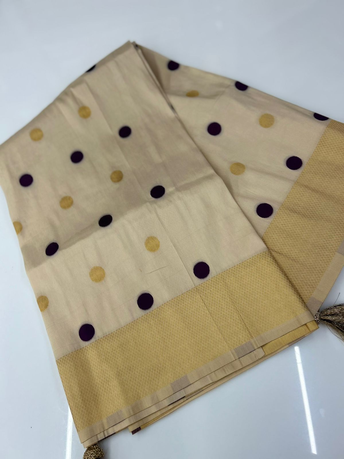 ponn kani collections - Golden  Purple shade Search code 8503