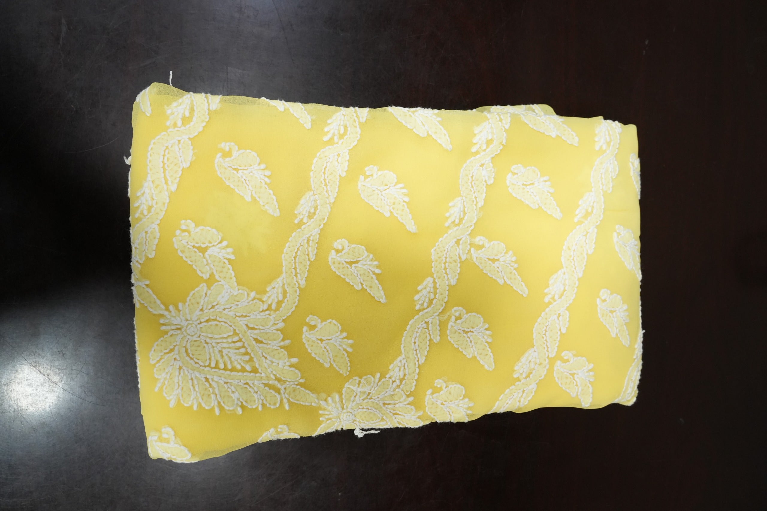 Lucknowi Hand-Stitched georgette Chikan Kari Saree - Monochrome Series  Search code 6550