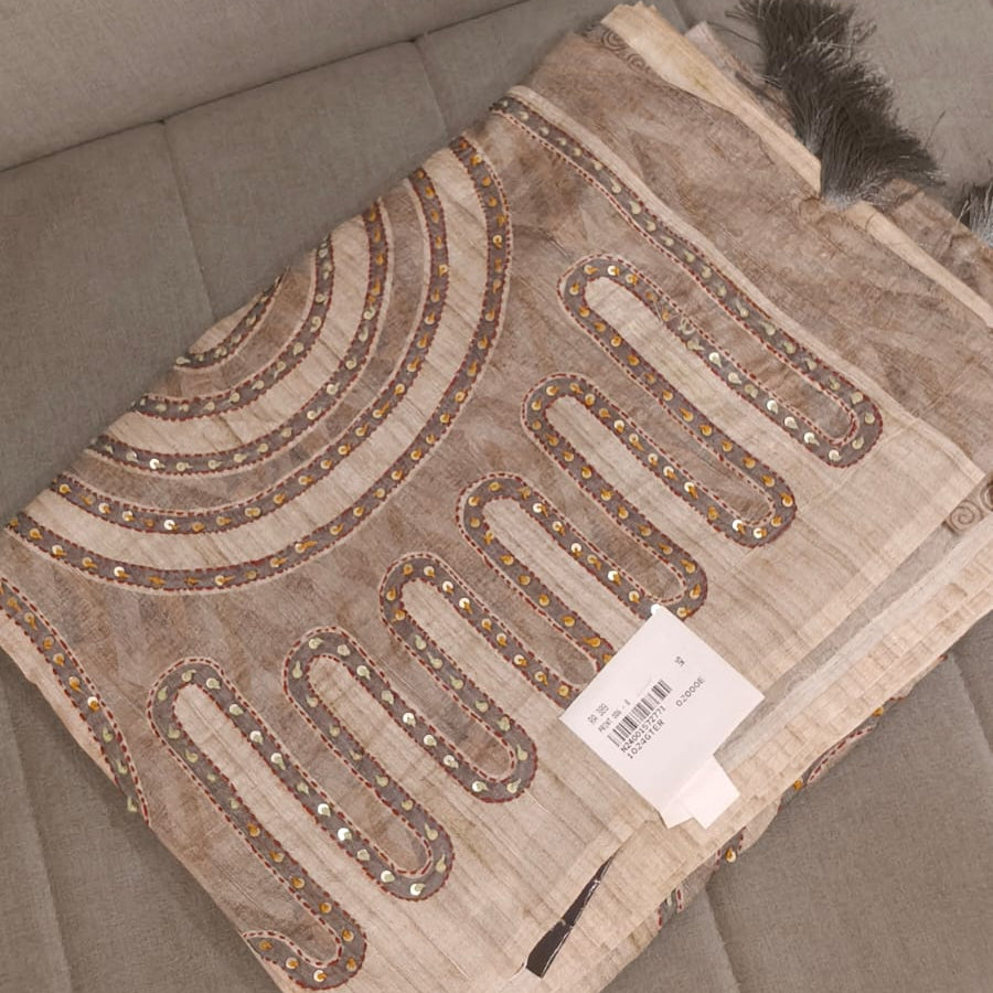 Khadi Cotton  Saree -  cream  Search  code 8015