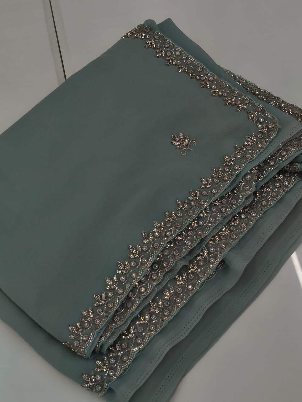 Fancy Saree-turkish green   -  shade Search code 2008