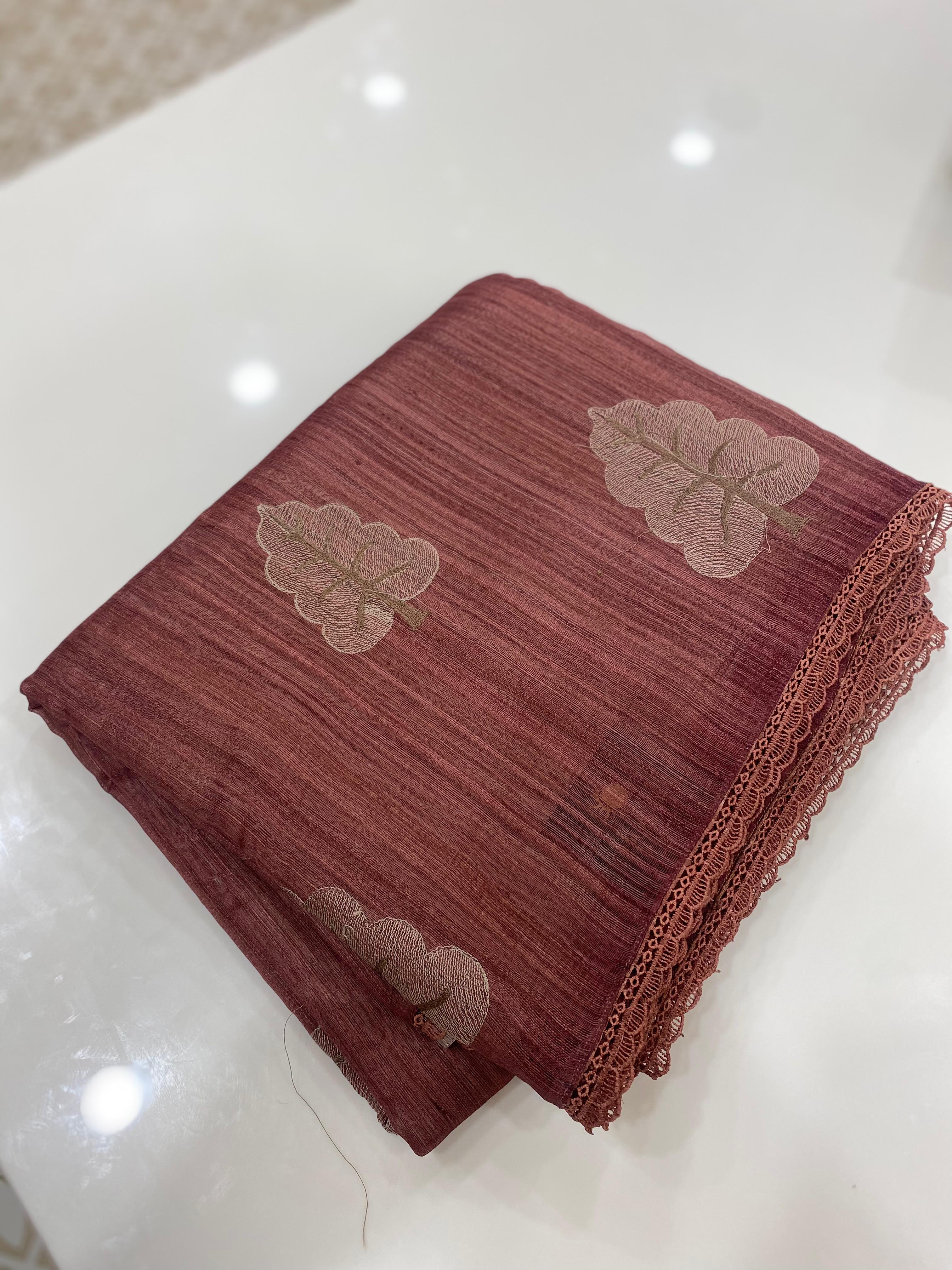 Linen  Tissue Saree - Search  code 5015