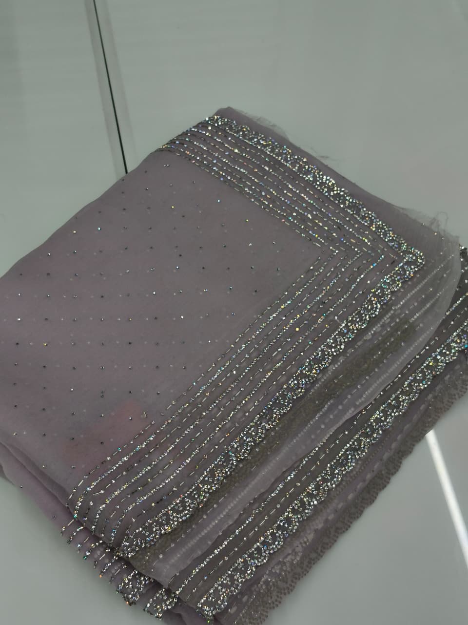 Fancy Saree-light lavandar     shade Search code 2007