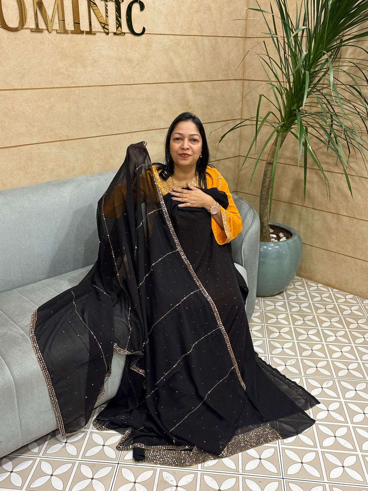 UNSTITCHED SALWAR  SUIT SET black  shade Search code 5083