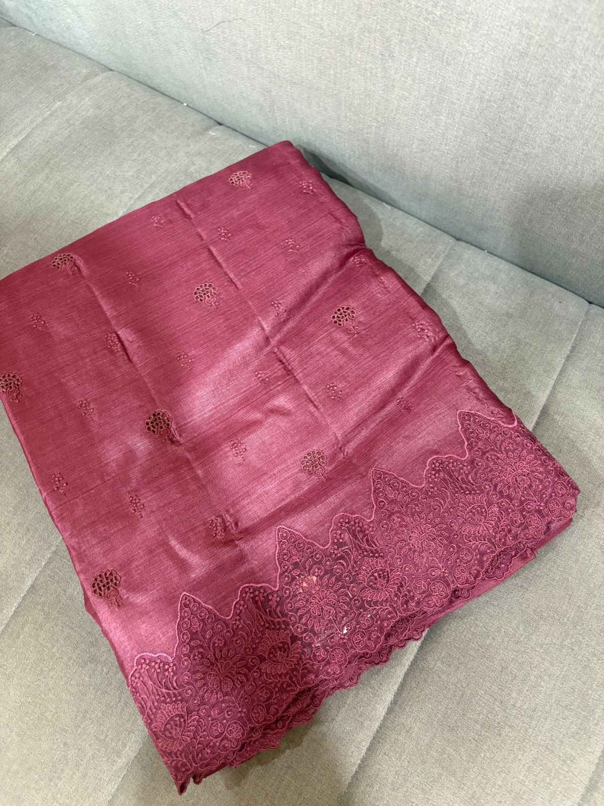 Tissue Saree - dark purple Color search code 7058