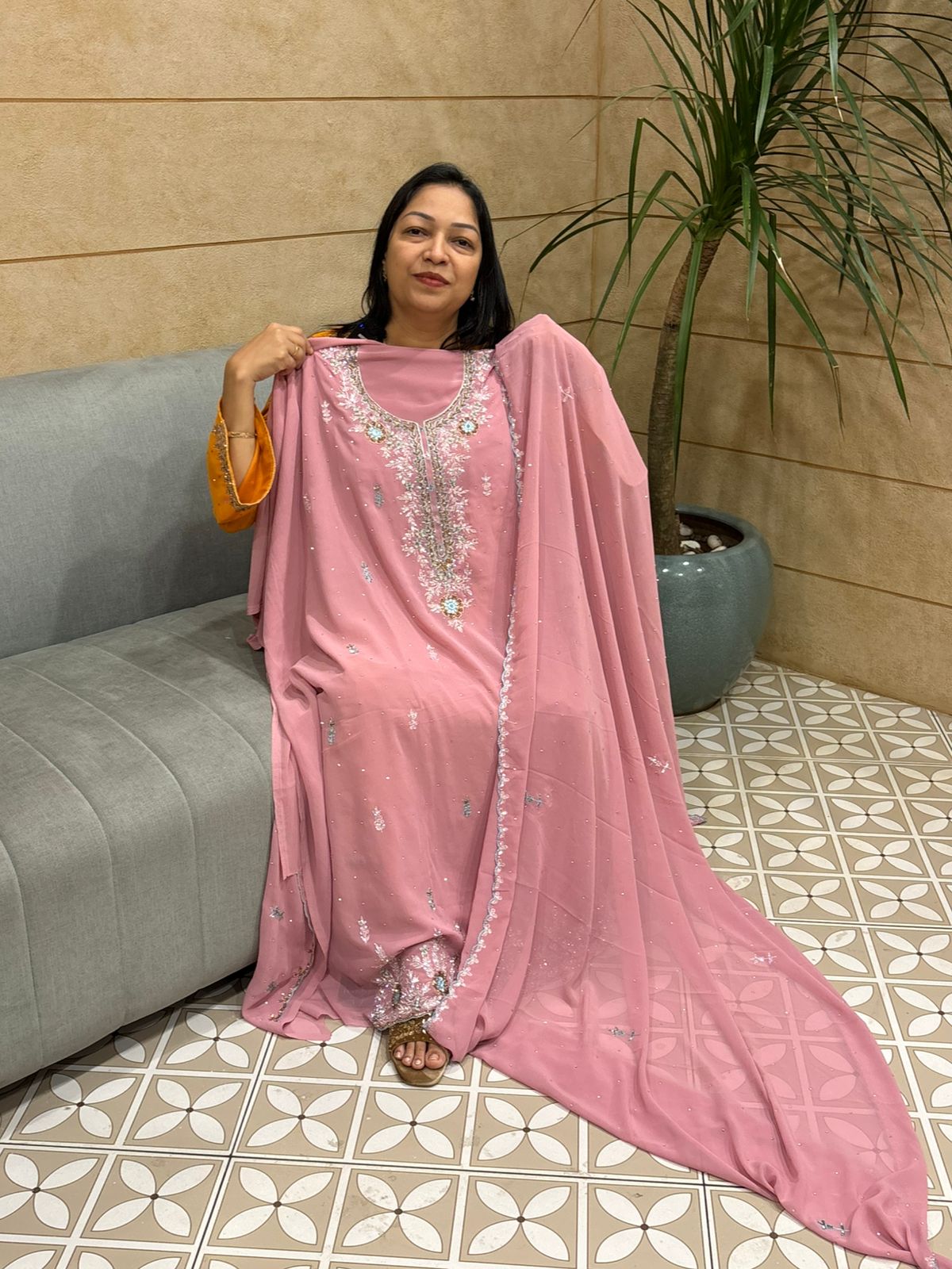 UNSTITCHED SALWAR  SUIT SET pink shade Search code 5088