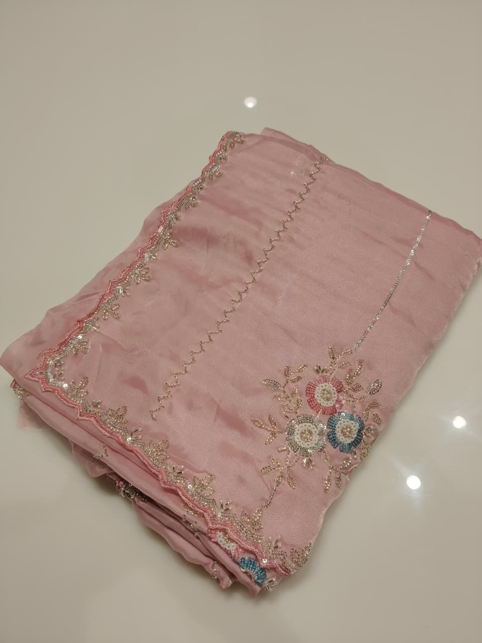 Fancy Saree- pink  shade Search code 2003