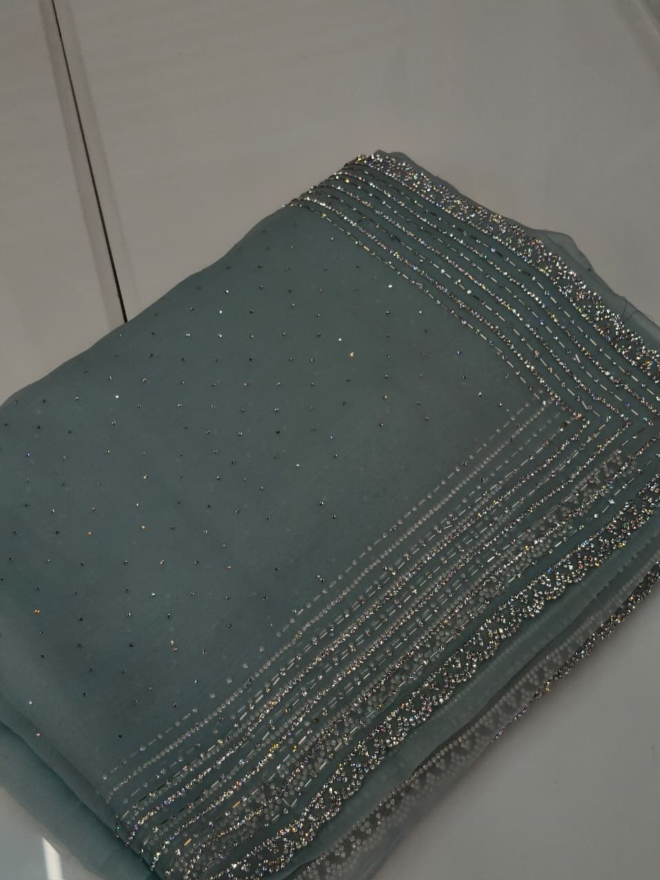 Fancy Saree-powder blue  -  shade Search code 2009
