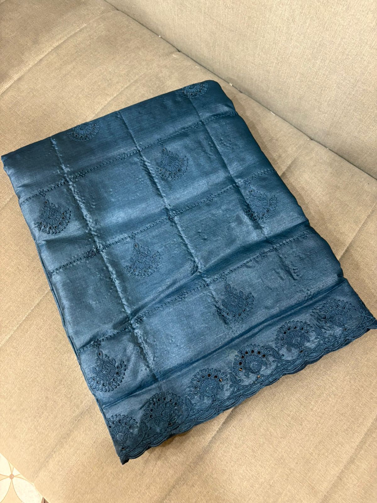 Tissue Saree - Blue Color search code 7062