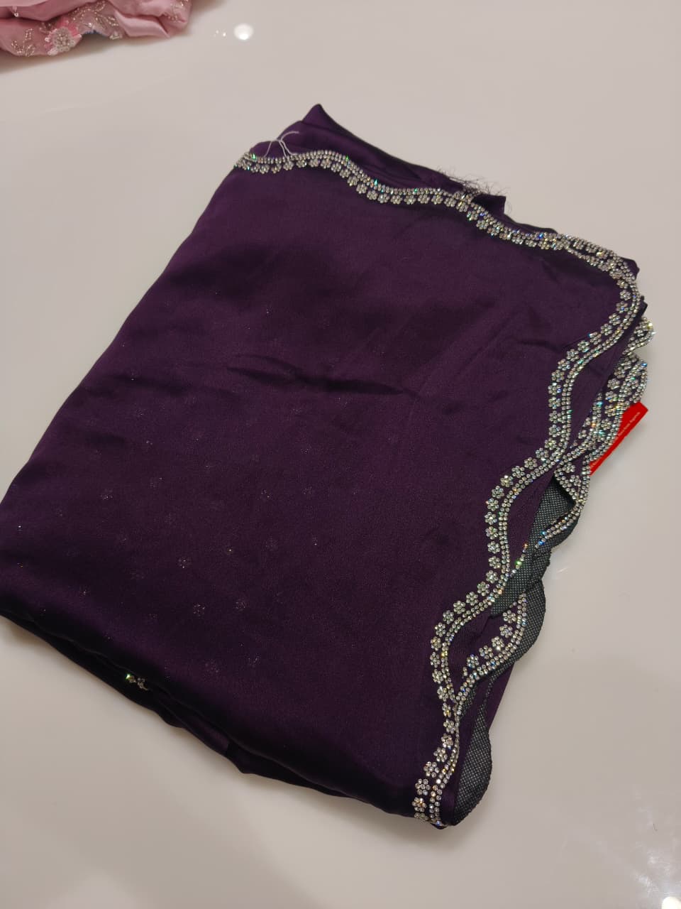 Fancy Saree- wine  shade Search code 2004