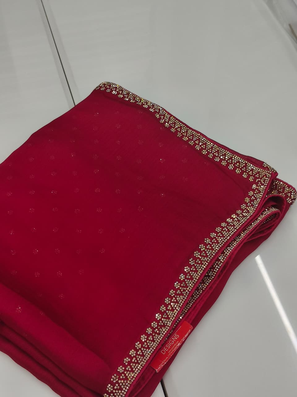 Fancy Saree- red   shade Search code 2006