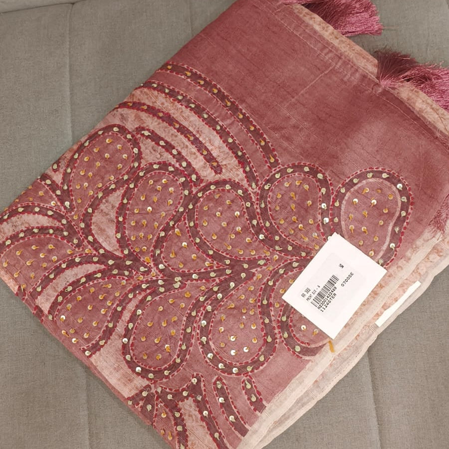 Khadi Cotton  Saree -  gray shade Search code 8011