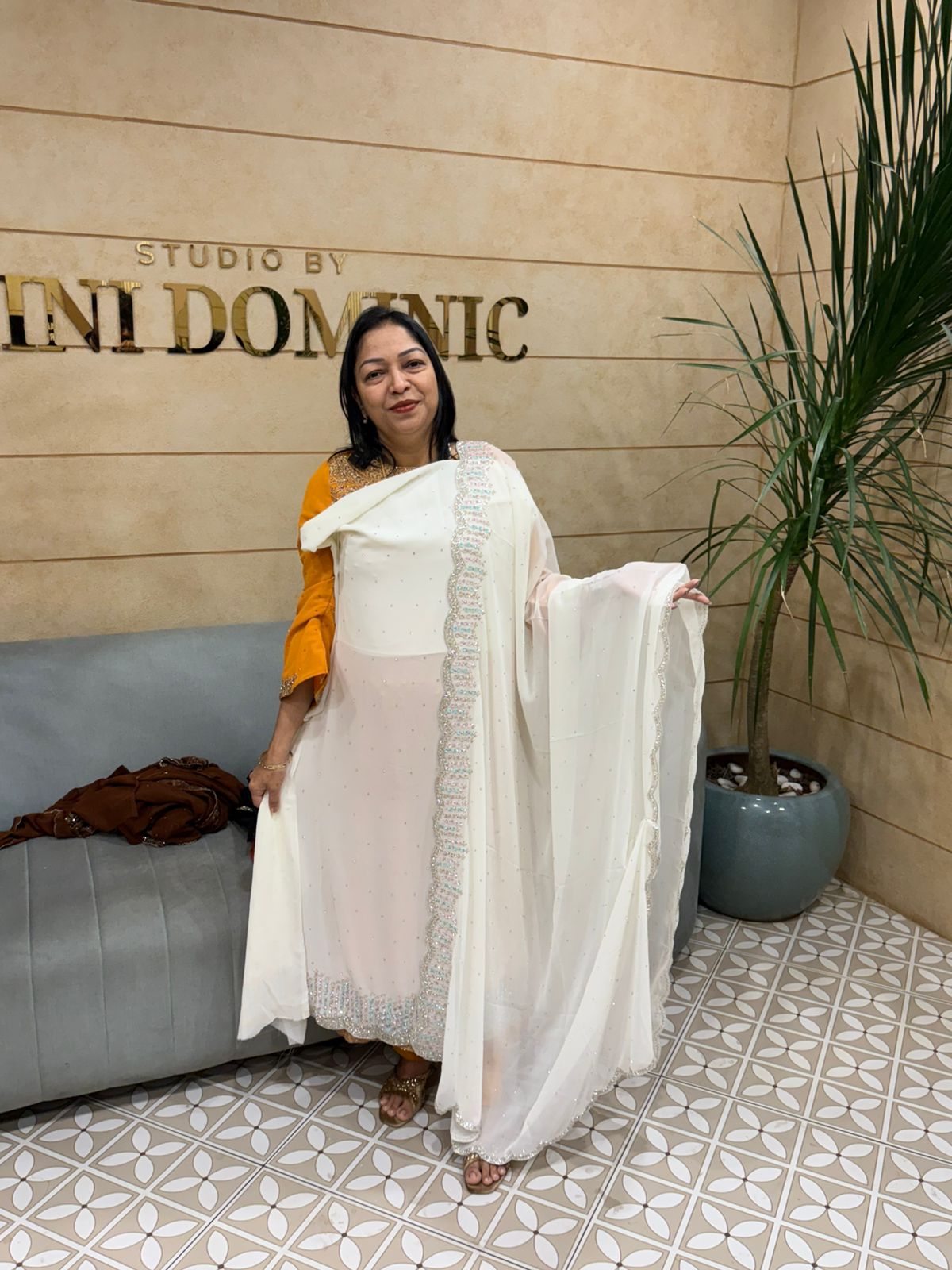 UNSTITCHED SALWAR  SUIT SET   white  shade Search code 5078